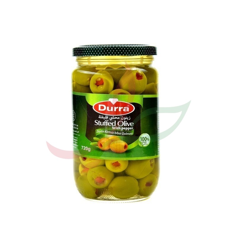 Olives vertes farcies au poivron Durra 720g