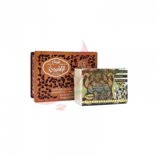 Jabón de arcilla de Alepo (caja de madera) Almalika 150g